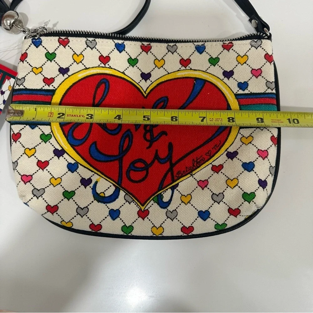 NWT Brighton Tom Clancy Love & Joy Holiday Canvas Crossbody Pouch Bag Tassel NWT
